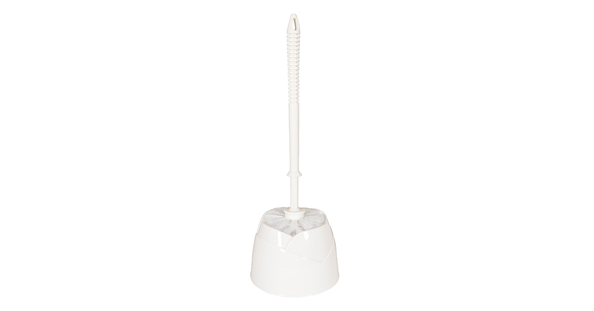 Toilet Brush Set - Round White